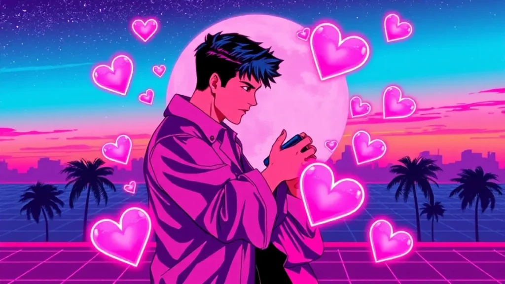 Stylized Y2K retro illustration of Dua Lipa and Callum Turner celebrating their marriage.