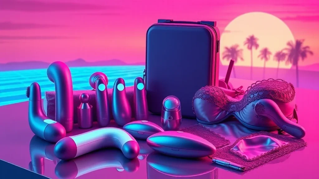 High-end silicone wellness devices and silk lingerie arranged on a flat surface for Prime Day sale.