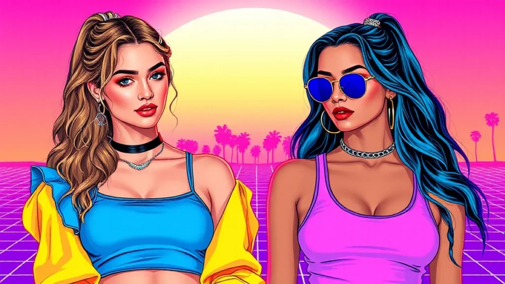Gigi Hadid and Sydney Sweeney showcasing monochromatic Y2K inspired layered clothing trends.