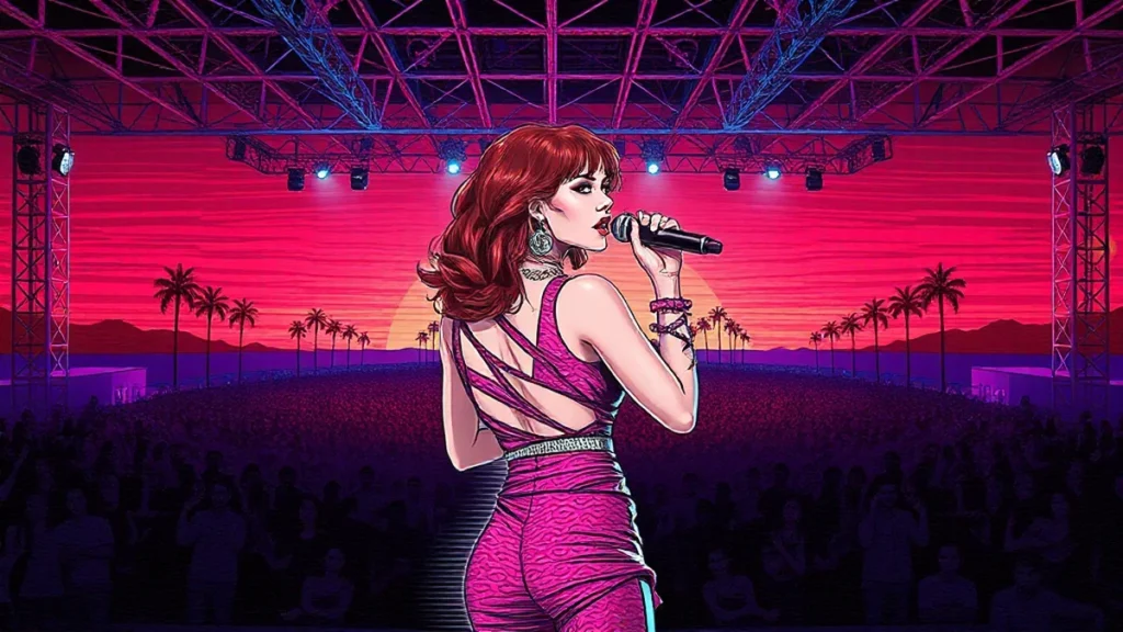 K-pop artist Jennie performing live on stage during the Open’er Festival set.