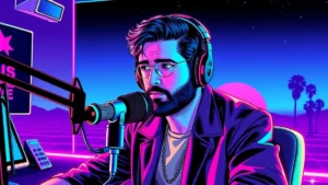 Adult Josh Peck speaking during a podcast interview about his childhood earnings.