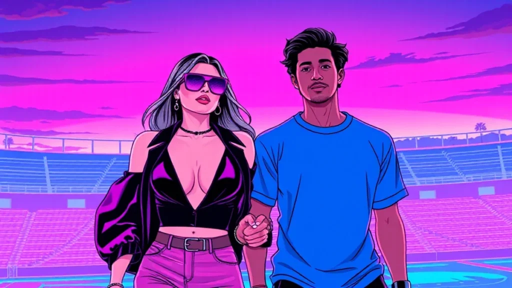 Kylie Jenner and Timothée Chalamet holding hands while attending a major sporting event at a large stadium.