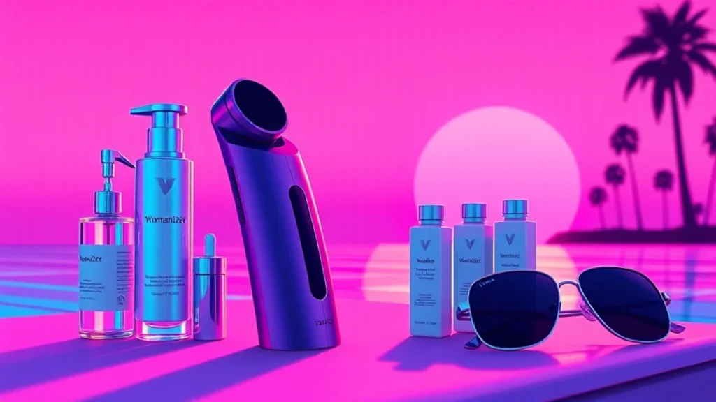 The Womanizer Next Liberty wellness device resting beside summer travel essentials on a bright sunny day.