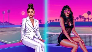 Zendaya in a white suit and Charli XCX in black lace at Wimbledon.
