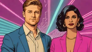 Actors Ben McKenzie and Morena Baccarin posing together for a professional publicity portrait.