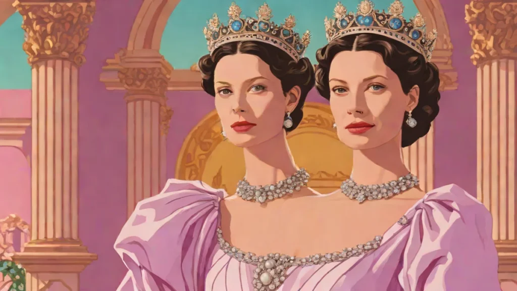 Portrait of a regal woman portraying Queen Arianna in Disney's live action Tangled.