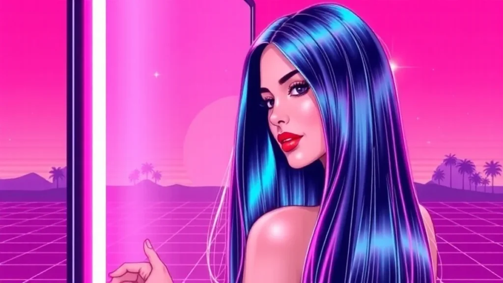 A woman with smooth, frizz-free, glossy straight hair demonstrating a perfect blowout.