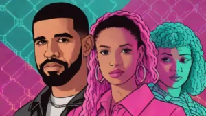 Side by side portraits of Drake and Ella Langley representing their rumored relationship.
