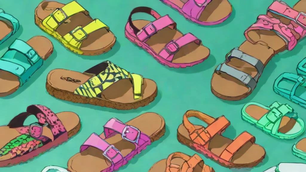 A variety of comfortable leather and platform walking sandals for women.