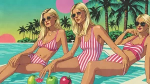 Gwyneth Paltrow and her daughter Apple Martin enjoying summer vacation in stylish swimwear.