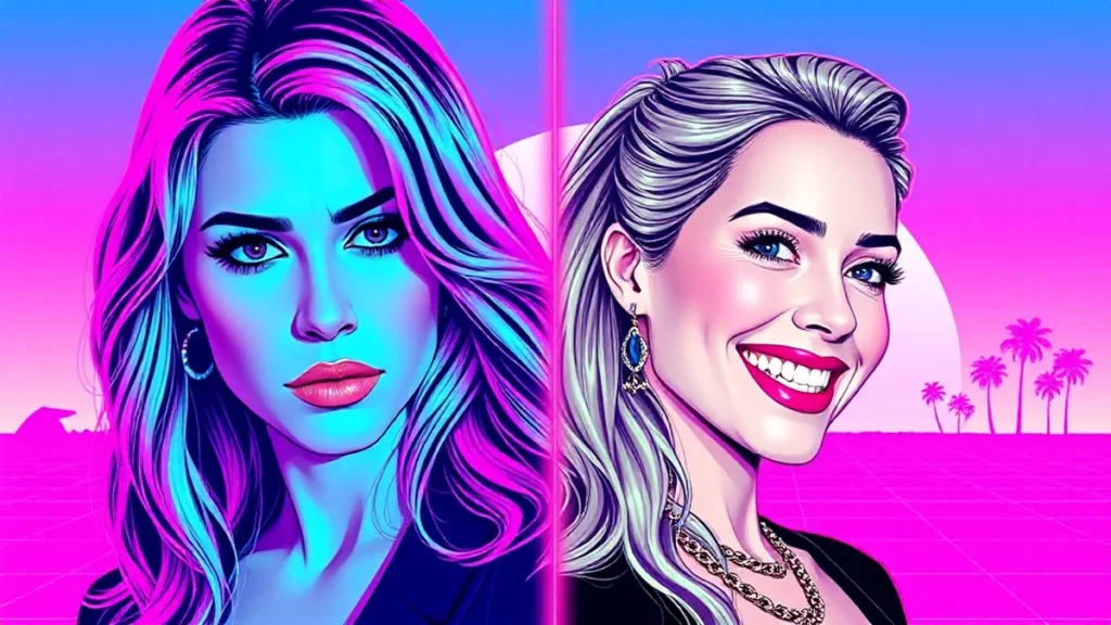Side by side portraits of Jennie Garth and Tori Spelling reflecting their recent podcast separation news.