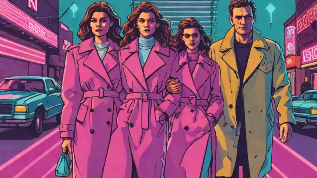 Kaia Gerber and Lewis Pullman walking together through Los Angeles dressed in coordinated casual chic outfits.