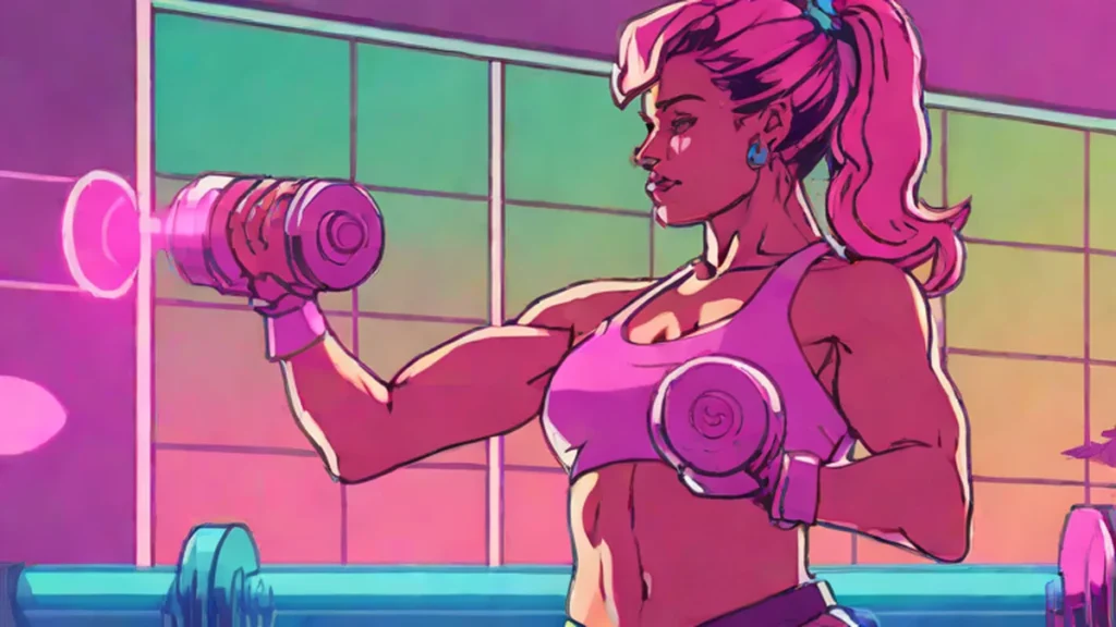 A mature woman exercising with dumbbells at home to improve strength and bone density.