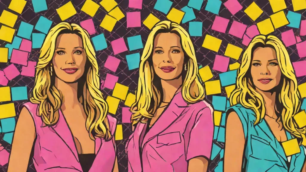 Lisa Kudrow and Mira Sorvino appearing on stage at D23 surrounded by yellow Post-it notes.