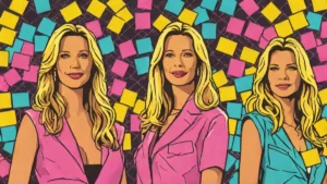 Lisa Kudrow and Mira Sorvino appearing on stage at D23 surrounded by yellow Post-it notes.