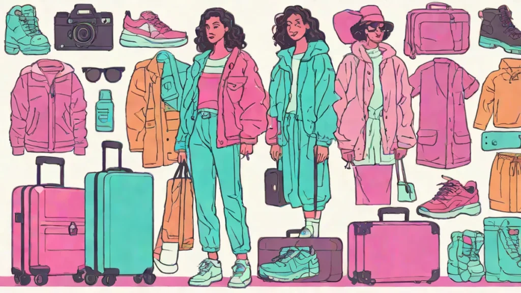 An organized carry-on suitcase filled with versatile clothing pieces for a travel capsule wardrobe.