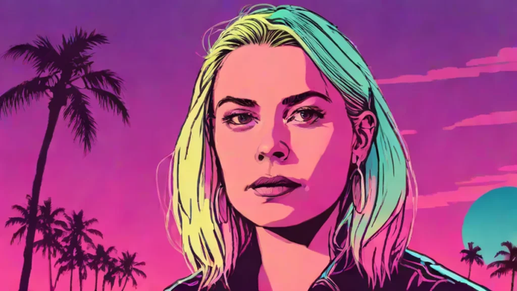 A three-quarter profile portrait of musician Phoebe Bridgers from the shoulders up.