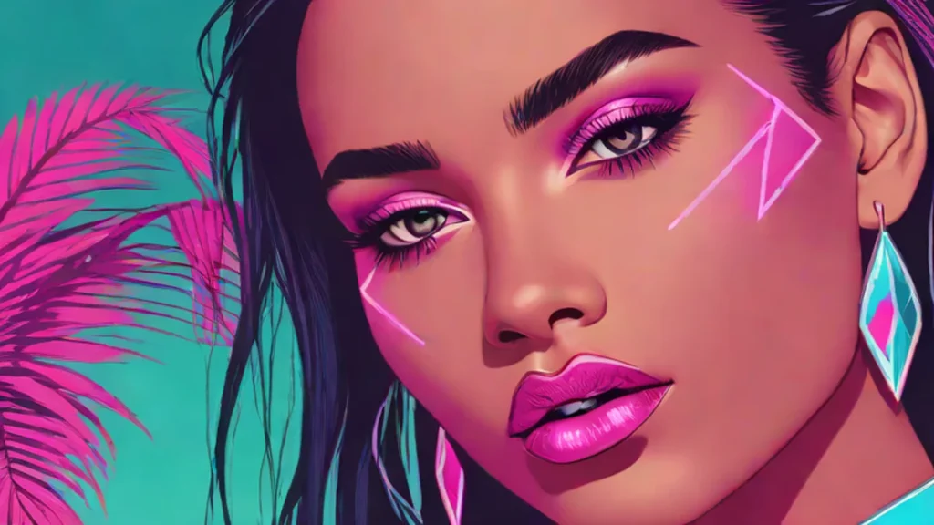 A close-up portrait of Ciara Miller featuring glamorous makeup and styled hair.