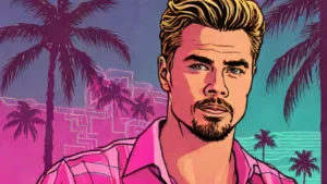 A close-up portrait of Derek Hough looking confused and puzzled.