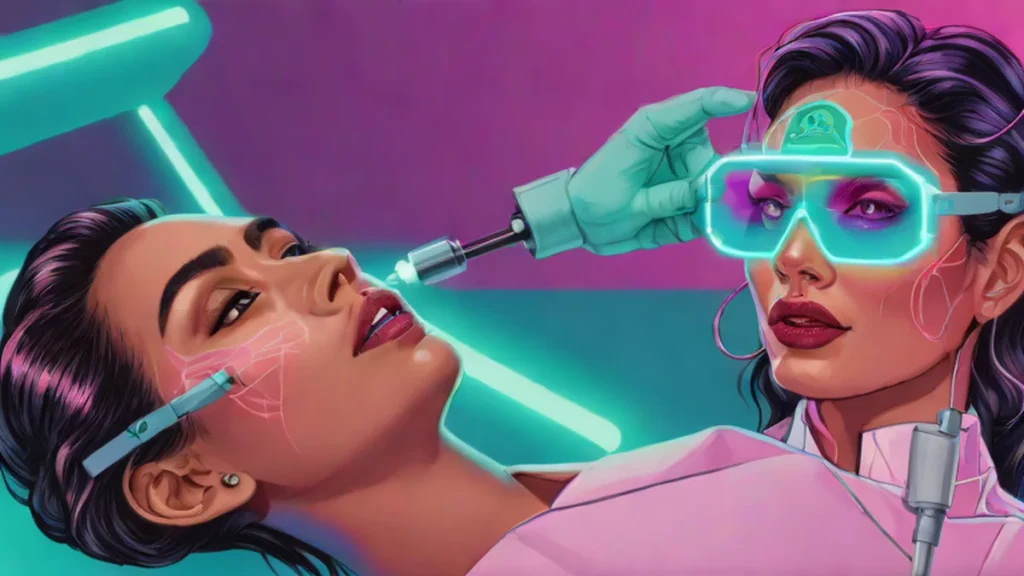 A dermatologist using advanced laser technology for a customized skin rejuvenation treatment.