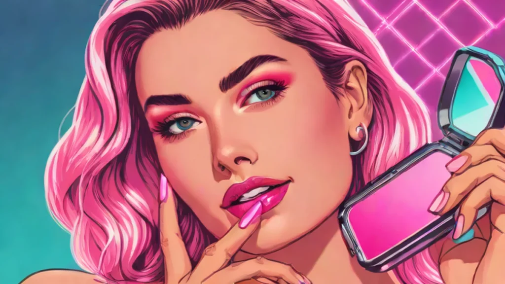 Grace Van Patten showcasing a sun-kissed glow and pink blush for Charlotte Tilbury beauty products.