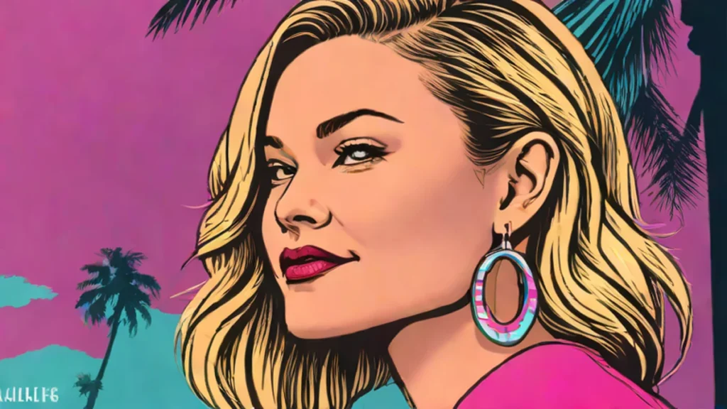 A close-up portrait of Julia Stiles smiling during her Dancing With the Stars performance.