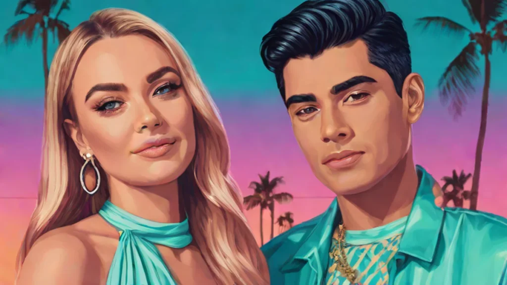 Close-up portrait of Lindsay Lohan and Henry Golding for their new Netflix romantic comedy.