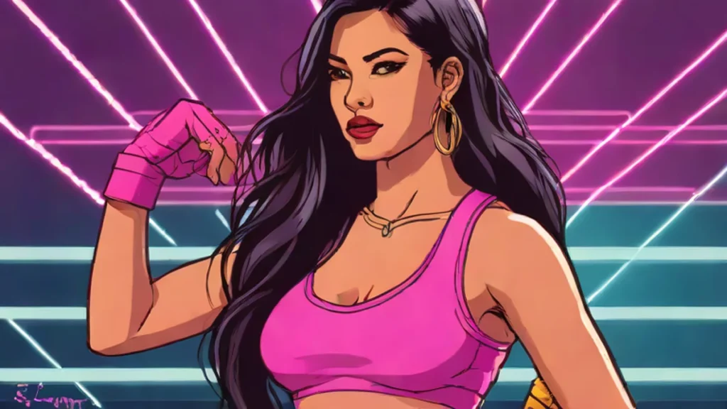 A confident woman posing in a boxing ring representing Lisa's new music era.