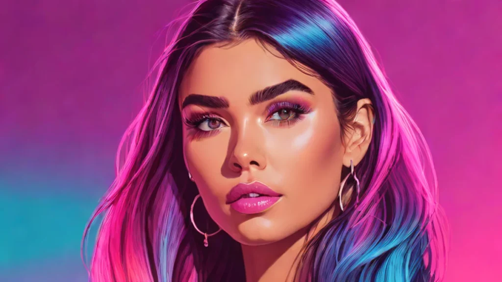 A close-up three-quarter profile portrait of Madison Beer looking thoughtfully into the distance.