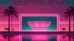 A glamorous bathroom-themed stage set with marble surfaces and bright vanity lighting for a music award show.
