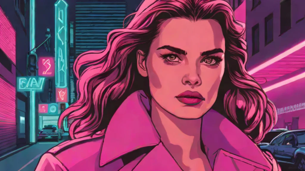 A stylish woman in a trench coat embodying a mysterious spy persona for Smokeshow.