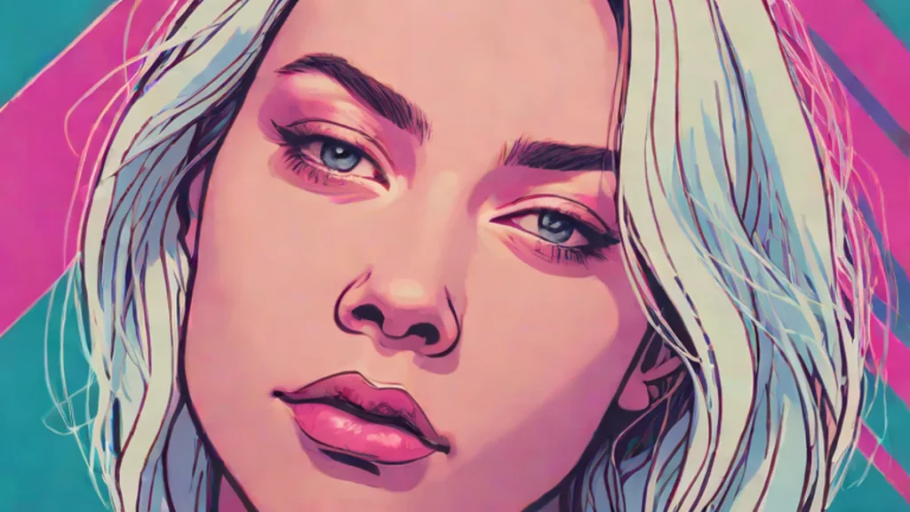A close-up portrait of Phoebe Bridgers with a calm and unbothered expression.