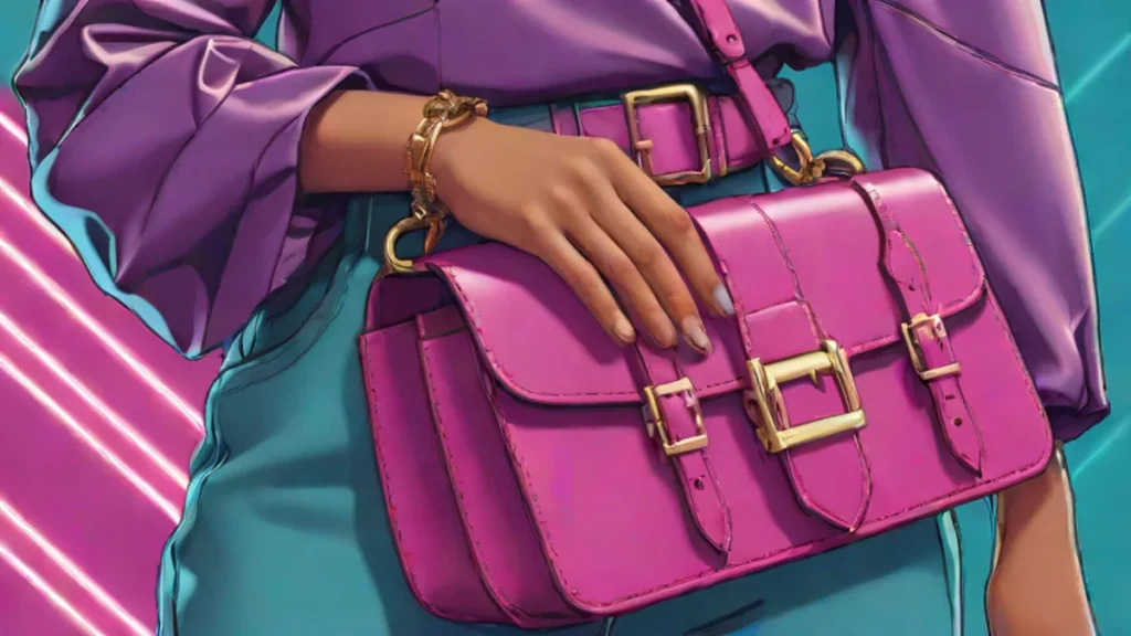 A structured Prada Buckle bag with a signature belt detail held by a woman.