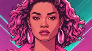 A close-up portrait of singer PinkPantheress looking toward the camera.