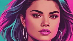 Close-up portrait of Selena Gomez showing her natural beauty and confident expression.