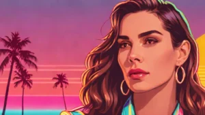 Close-up portrait of Christy Carlson Romano looking seriously toward the camera.