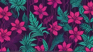 Close up of dark moody floral brocade and velvet textures on a reflective surface.