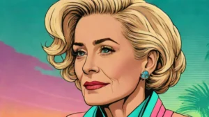 A sophisticated portrait of Holland Taylor looking confidently into the distance.