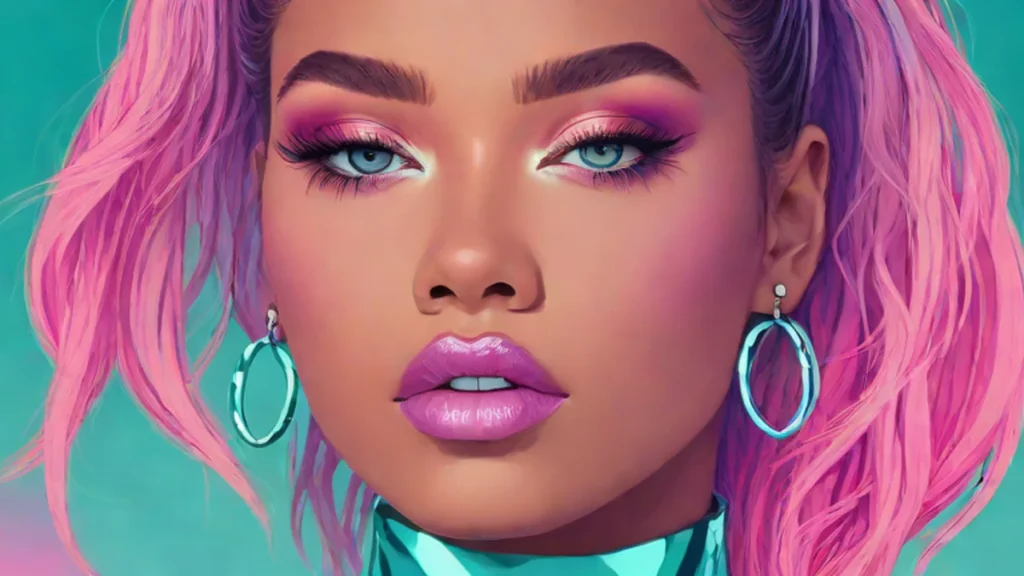 Close-up portrait of Tyla showcasing her makeup and hair at the 2026 MTV VMAs.