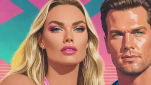 Close up portrait of Tom Brady and Candice Swanepoel looking toward the camera.