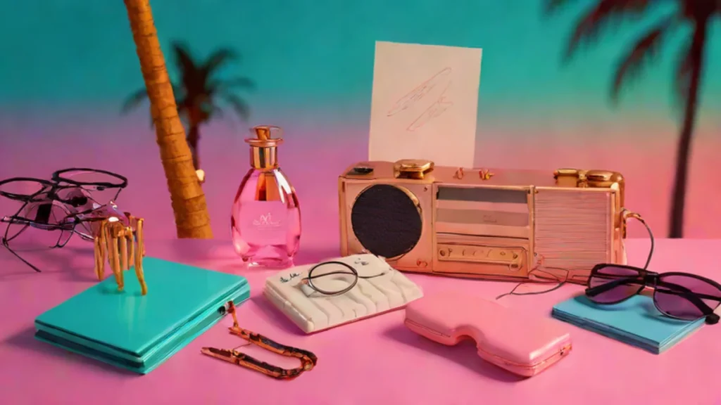 A handwritten letter and gold pen resting on a marble surface near perfume.